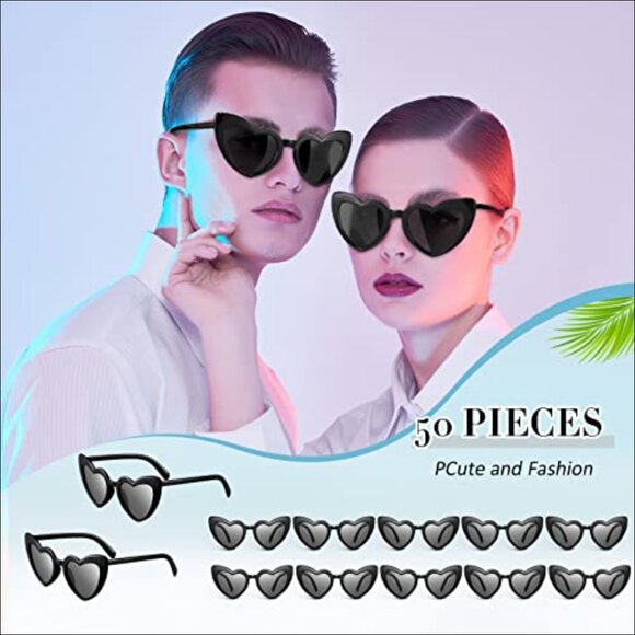 Heart Shaped Sunglasses Retro Glasses for Wedding Party